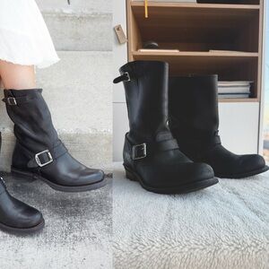 Frye Engineer 12R Black Leather Short Boots US 10 M